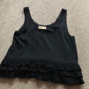 Lace ruffle crop top